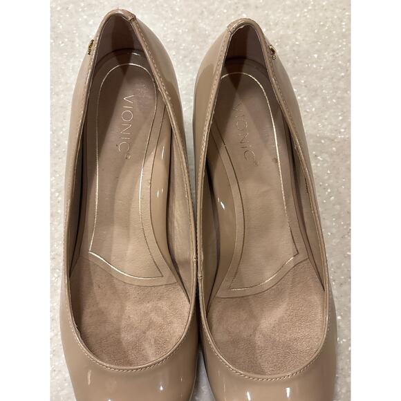 Vionic Mia Pump Heels Shoes Women's Size 8 Nude Block Heel Office Career Casual - Picture 9 of 12